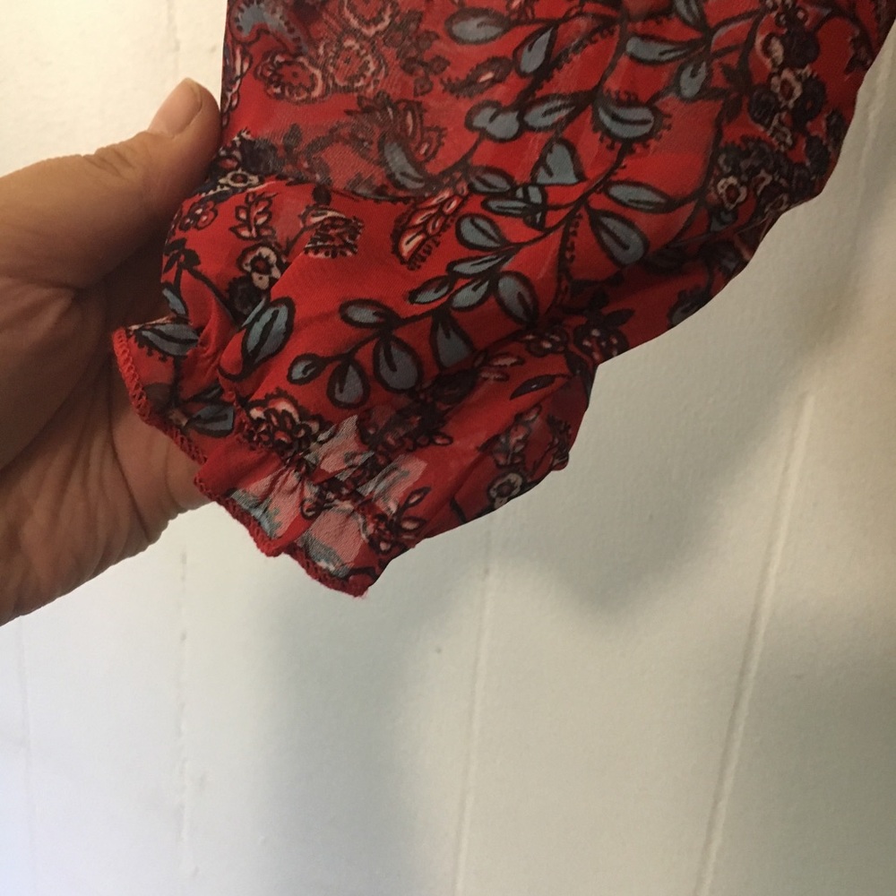 • SOLD // speechless red floral off-shoulder ruffle top • - Picture 5 of 9